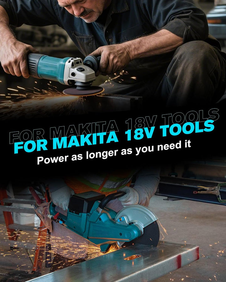 BATTOOL 2X 8000mAh Ersatzakku für Makita Akku 18V BL1850 mit LED-Anzeige | BL1850B BL1830 BL1860B BL