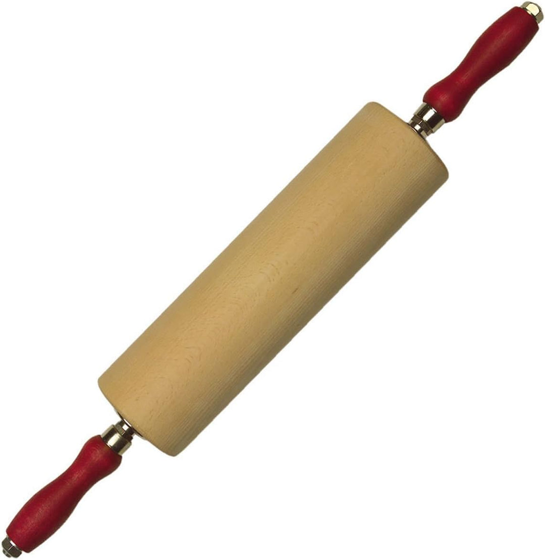 Städter Teigrolle/Rollholz ca. ø 8,5 x 45 cm mit Kugellager, Holz, Braun, 45 cm