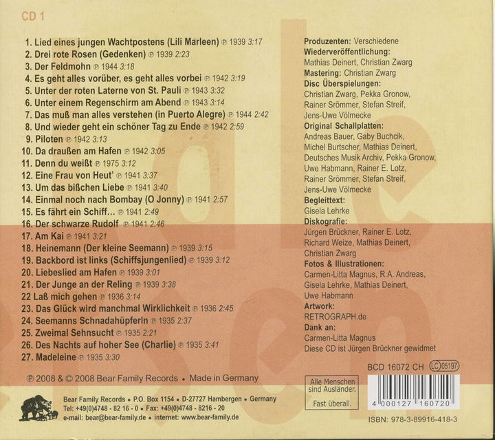 Wie Einst Lili Marleen, Audio-CD