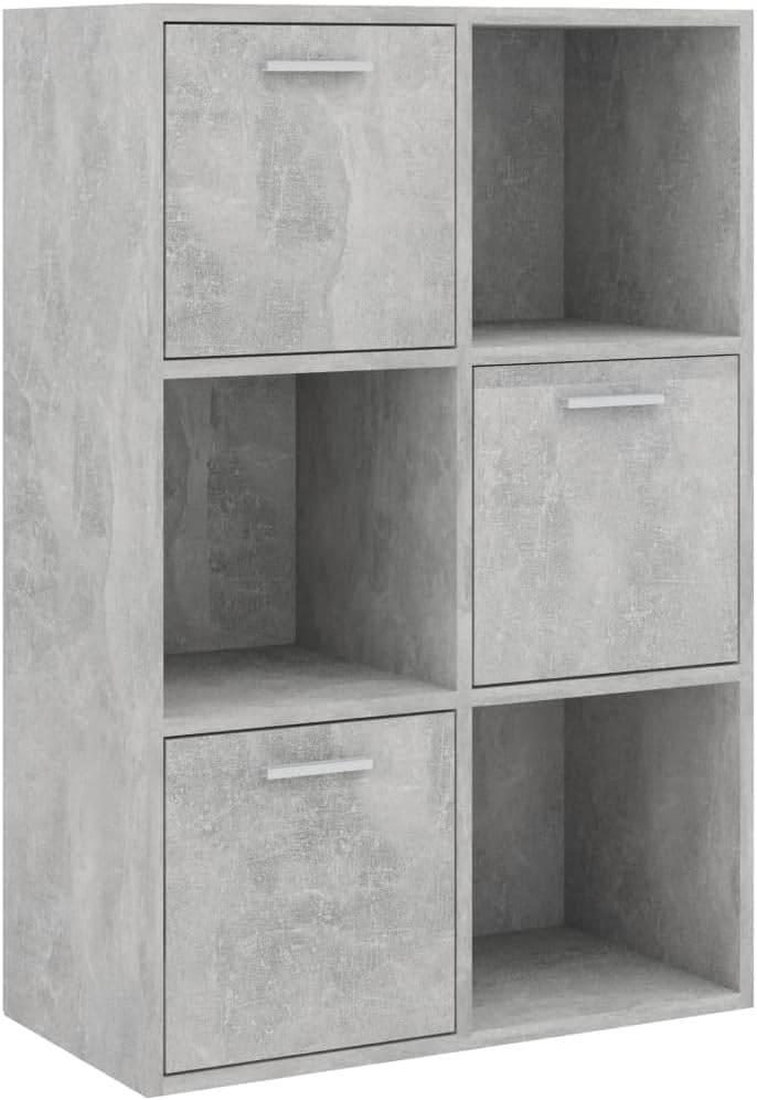 WIFESE 60x29,5x90 cm Lagerschrank Bücherregal Sideboard mit 6 Fächern Lagerregal Regale Holzregal Bo