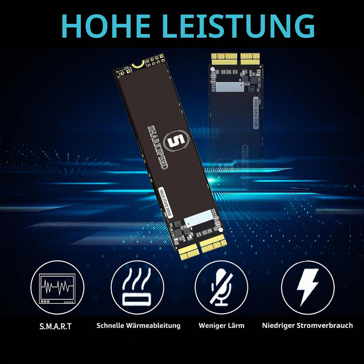 SHARKSPEED SSD 512GB NVMe M.2 PCIe Gen3.0x4 Festplatte Intern Upgrade für MacBook Air A1465 A1466(20
