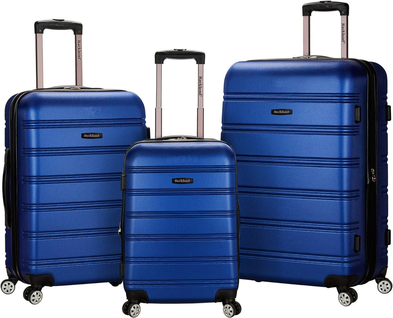 Rockland Melbourne Hardside Erweiterbares Spinner-Rad Gepäck, Blau, 3-Piece Set (20/24/28), Melbourn