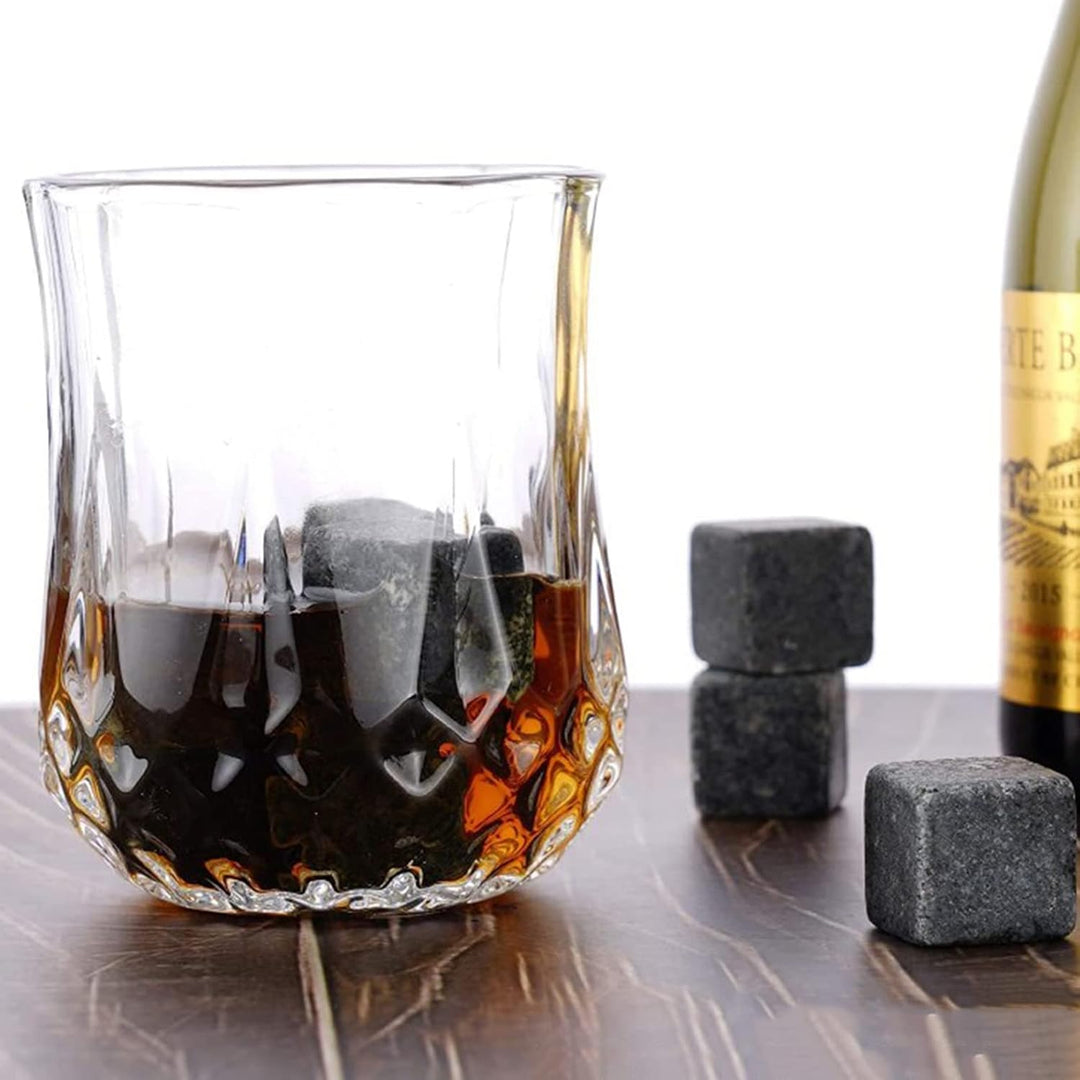 Holzsammlung Whisky Gläser Geschenkset, Whisky Steine Set mit 9 Whisky Steine, Whiskey Cooling Stone
