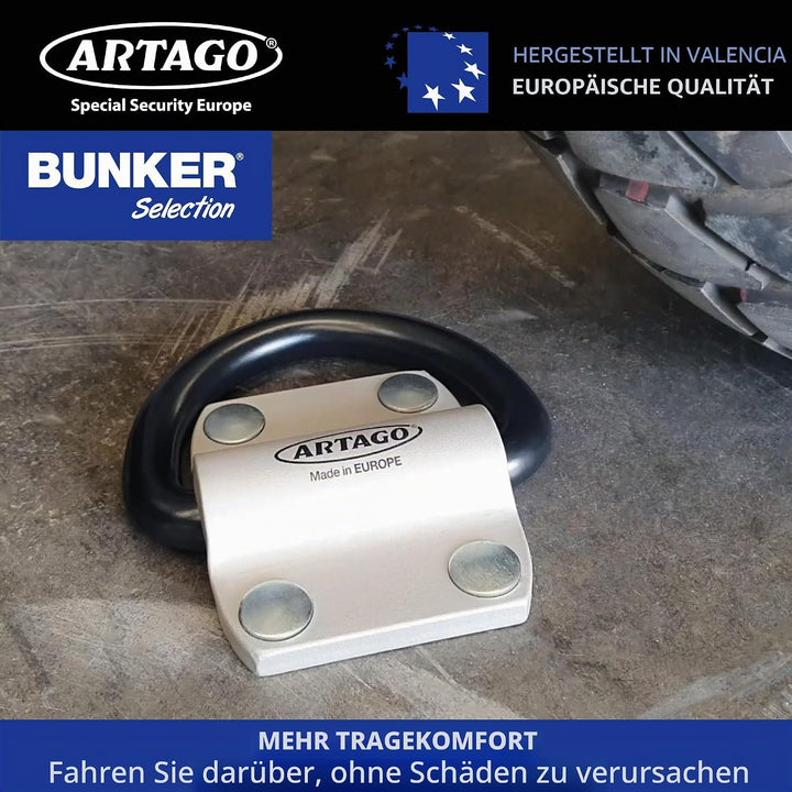 Artago 60 Bodenanker Wandanker Fahrrad Motorrad Garage mit Schwingring ø20, Anschlagpunkt, Bodenanke