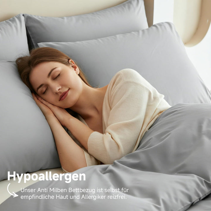 Simple&amp;Opulence Bambus Bettbezug Set, Seidiger und weicher Bettbezug Kühle Bettwäsche Perfekt für Ha