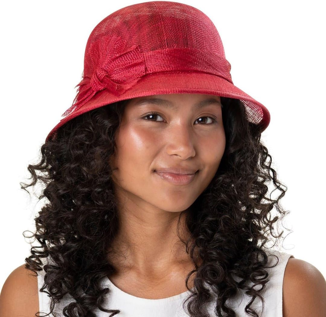 Seeberger Valeska Sinamay Strohhut Damenhut Sommerhut Strohglocke (One Size - grau)
