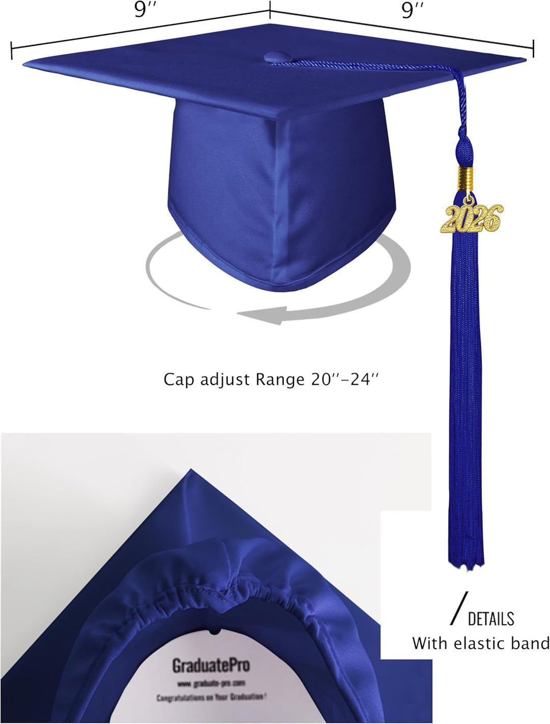 GraduatePro Abschluss Talar Doktorhut 2026 Absolventen Graduation Abschluss Bachelor Hut Abschlusskl