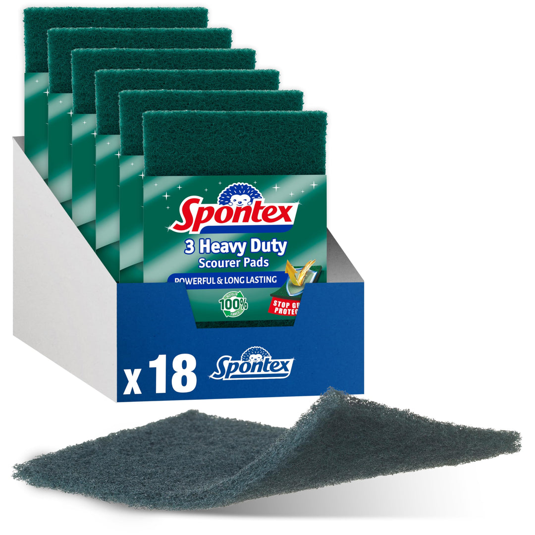 Spontex 3 robuste Topfreiniger-Pads Robuster Topfreiniger (18 Stück), Robuster Topfreiniger (18 Stüc