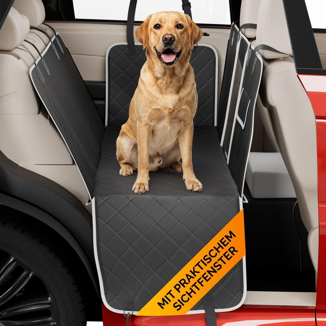Autoschondecke Hund Rückbank teilbar – Wasserdicht, rutschfest mit Sichtfenster | Für SUV &amp; PKW