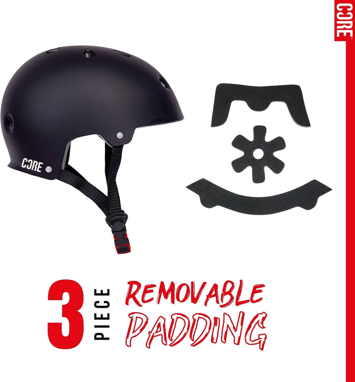 Core Protection Basic Skate/BMX/Bike/Scooter-Helm S/M 55-58cm Action Sports: schwarz, S/M 55-58cm Ac