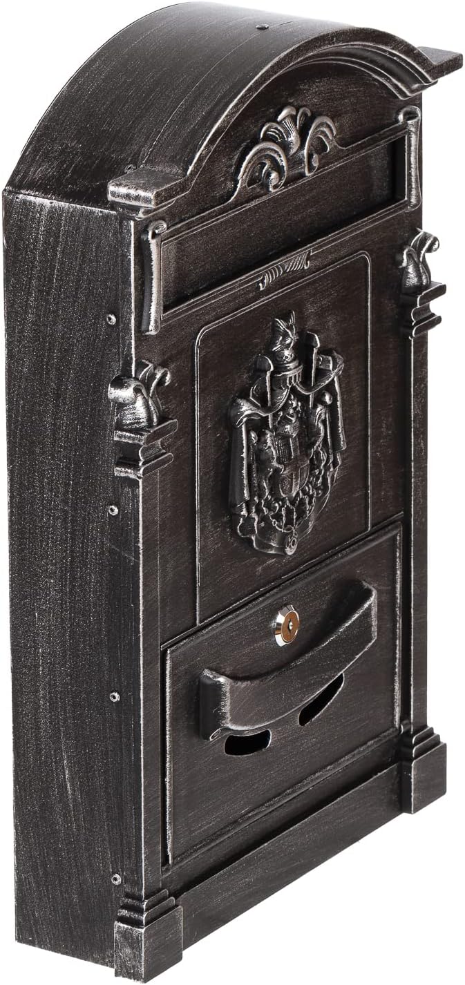 Antiker edler Briefkasten GAL29 Wandbriefkasten, Nostalgischer aus Aluminium Guss Englischer Briefka
