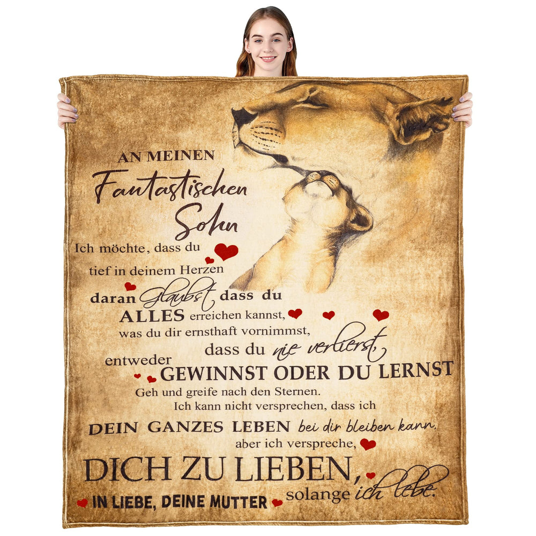 KEMEILA Personalisierte Weiche Decke Für Meine Sohn - Superweiche Flanelldecke Reisedecke Geschenk F