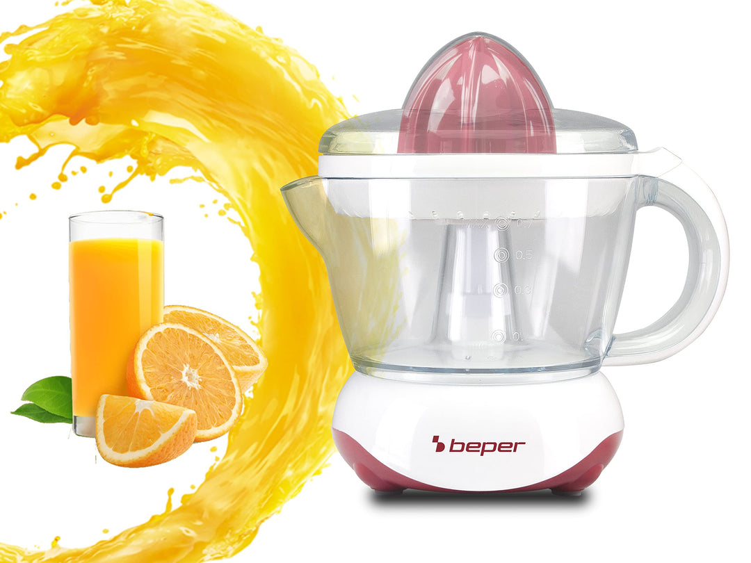 BEPER BP.101H Orangenpresse Elektrische 700 ml - Zitruspresse Elektrisch Weiss/Rot, ROT