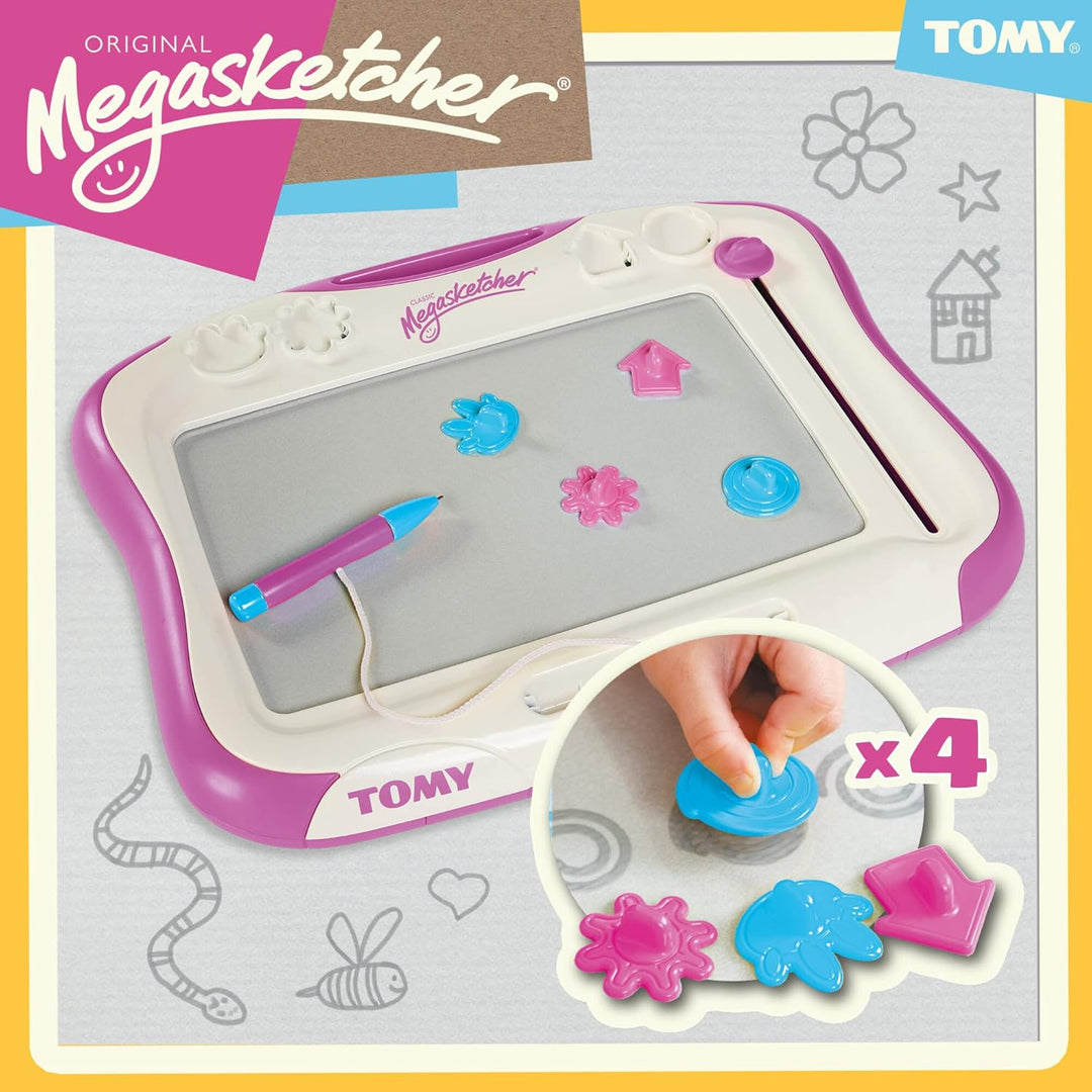 TOMY MegaSketcher Magnettafel für Kinder, Magnet Maltafel, Kinderspielzeug, Zaubertafel, fördert die
