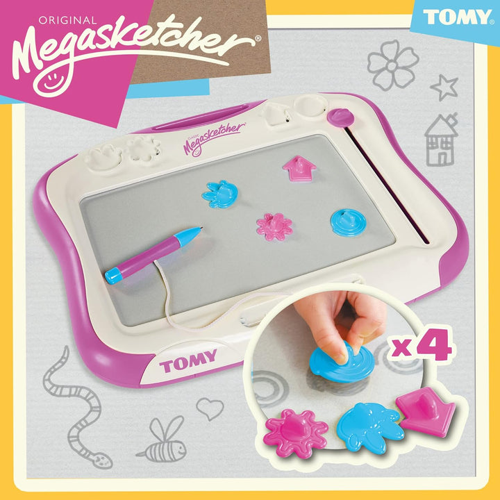 TOMY MegaSketcher Magnettafel für Kinder, Magnet Maltafel, Kinderspielzeug, Zaubertafel, fördert die