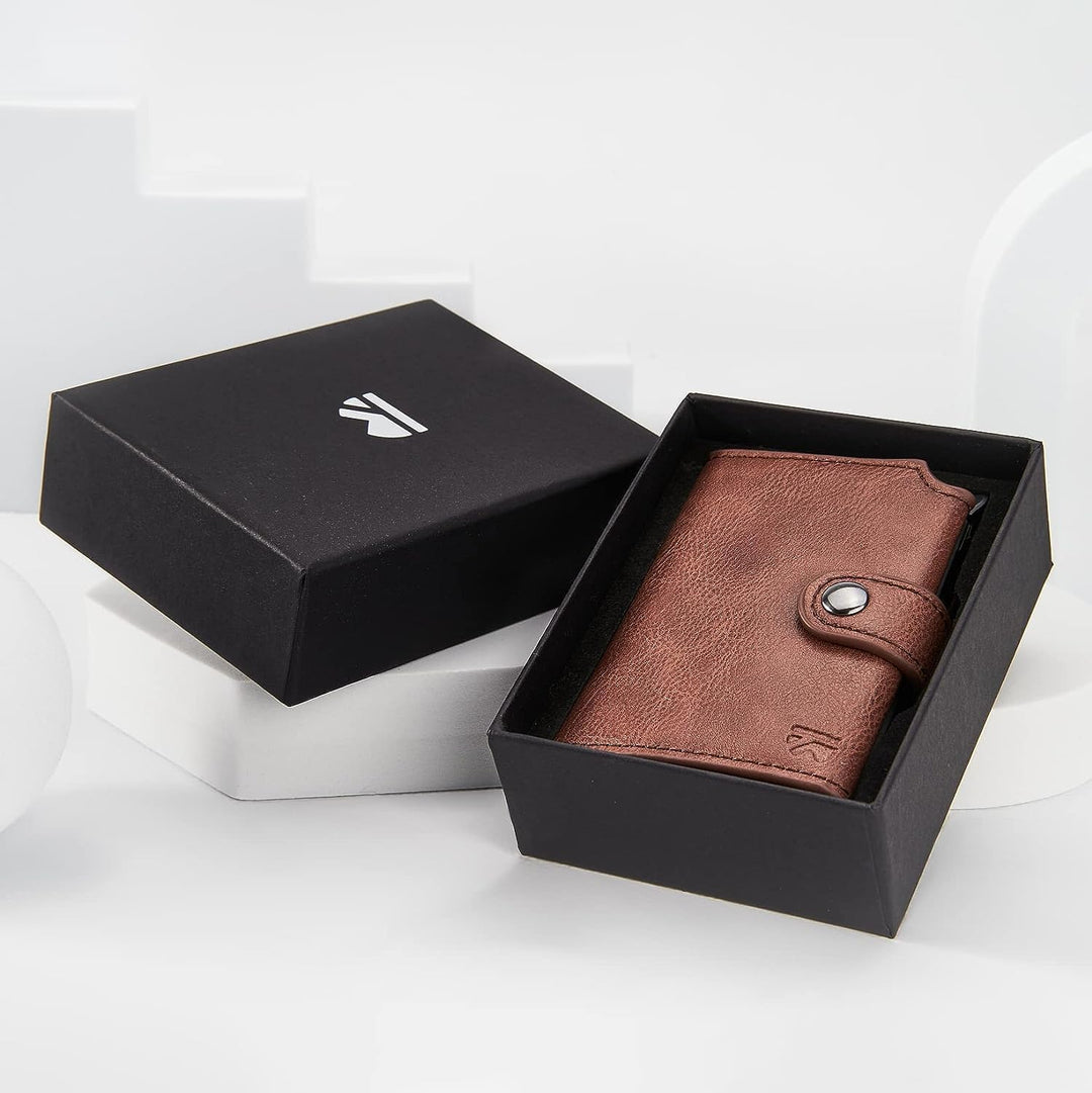 BEWMER 2 Shielded | Herren und Damen Slim Wallet mit RFID-Schutz Anti-Cloning | Kartenetui mit Münzf
