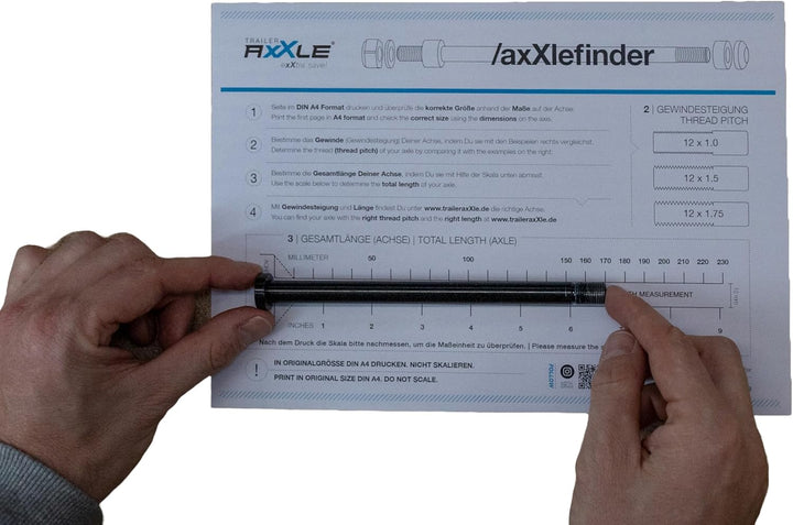 Trailer AxXle | Steckachse für Fahrradanhänger mit Universal-Adapter | Verschiedene Gewinde & Längen