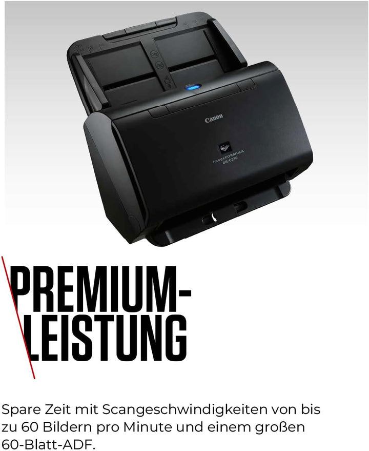 Canon DR-C230 imageFORMULA Scanner Dokumentenscanner (Duplex Einzug, 600 DPI, Farbscan, Canon Captur
