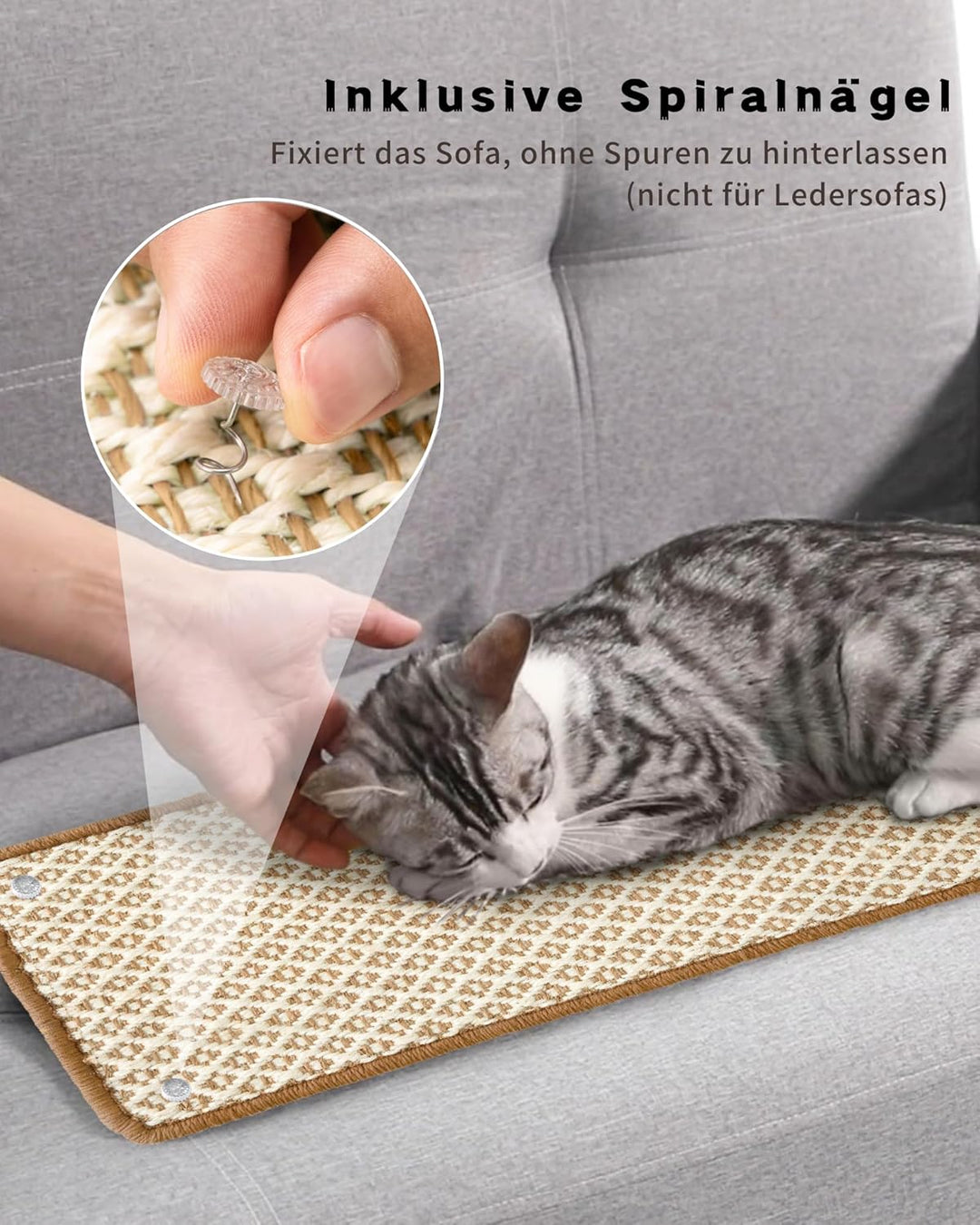 JanYoo 2 Stück Kratzmatte Katze, Kratzschutz Katzenkratzmatte Sisal Katzenkratzmatte Katzen Kratztep