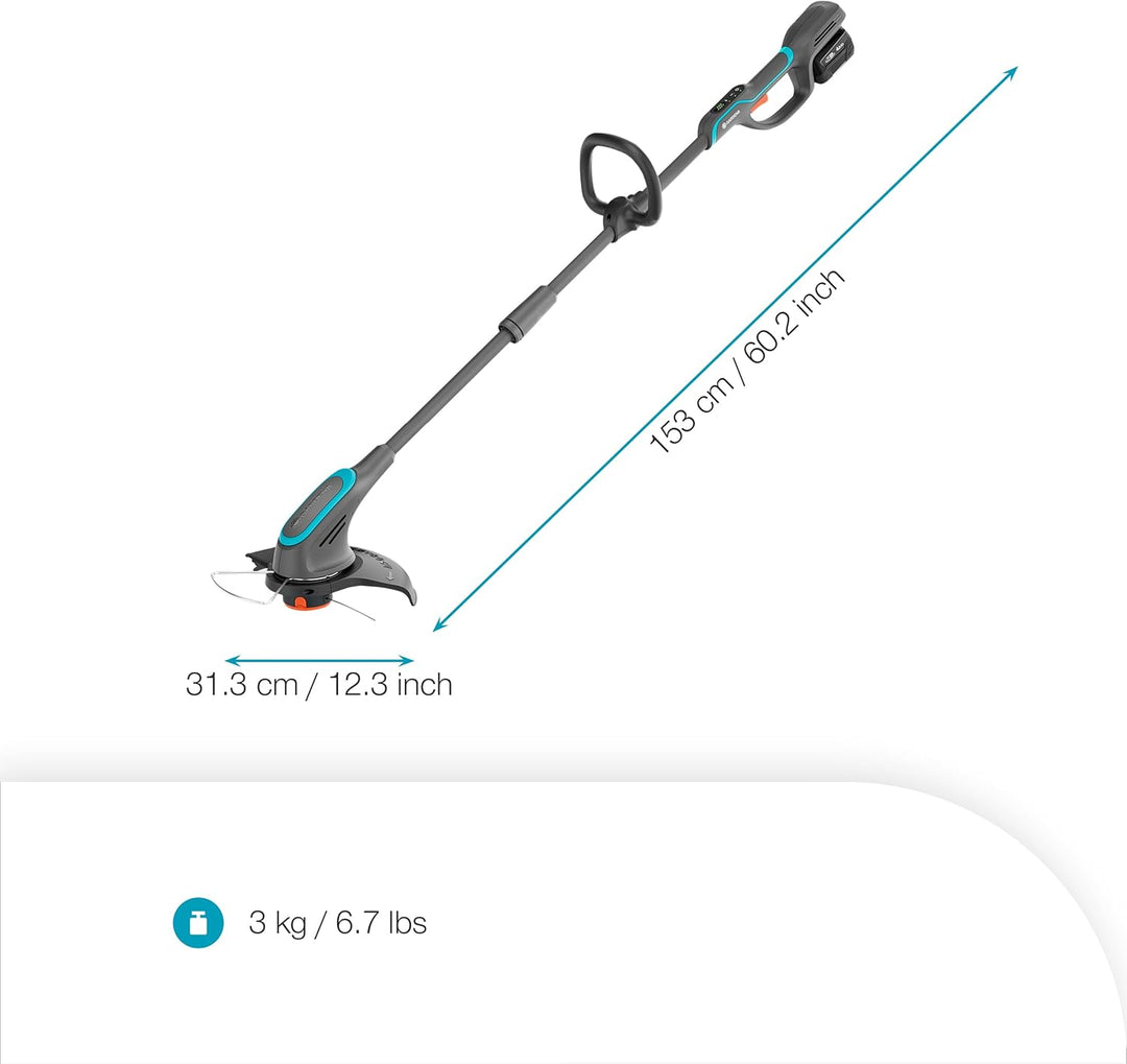Gardena Akku-Trimmer PowerTrim 30/18V Set, Power for All-kompatibel, PowerBoost-Modus, 2-mm Trimmfad