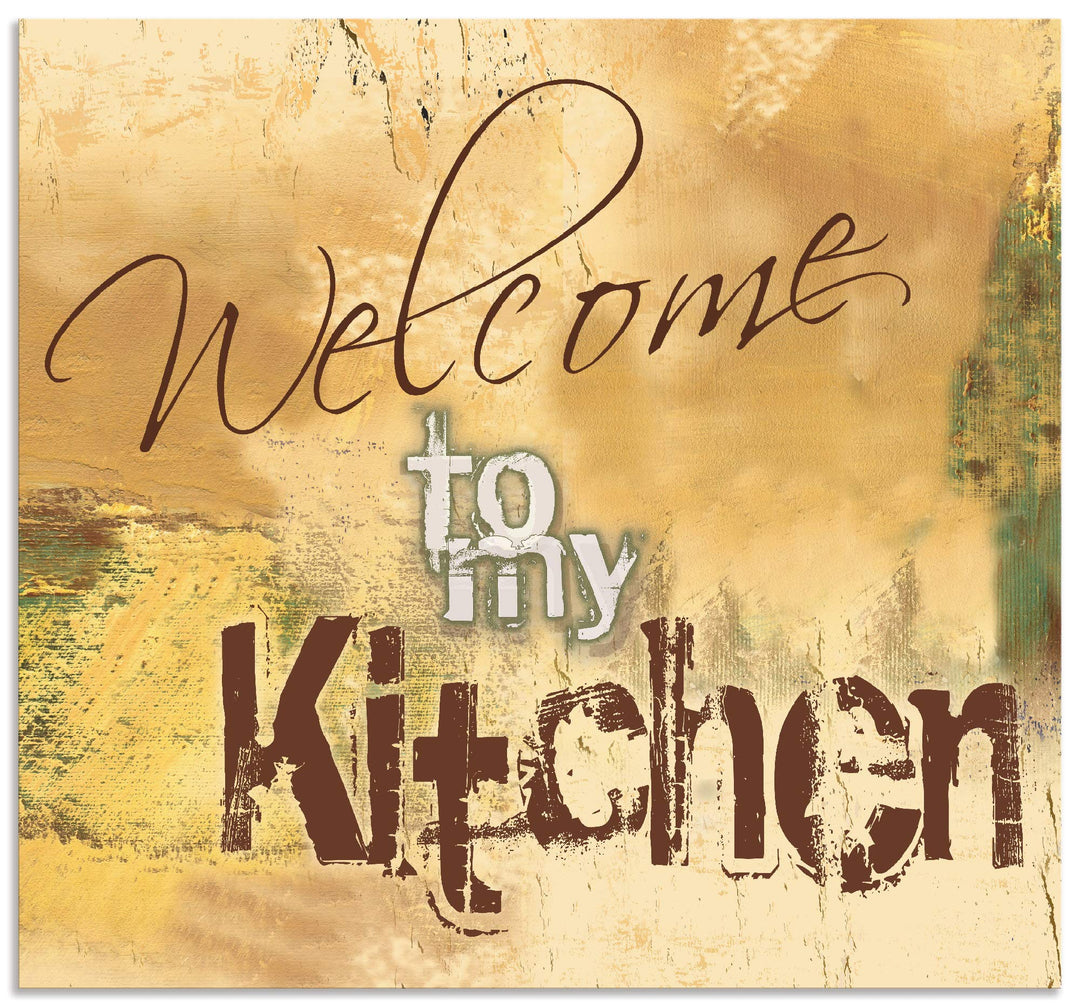 ARTland Spritzschutz Küche aus Alu für Herd Spüle 70x65 cm (BxH) Küchenrückwand mit Motiv Spruch Sha
