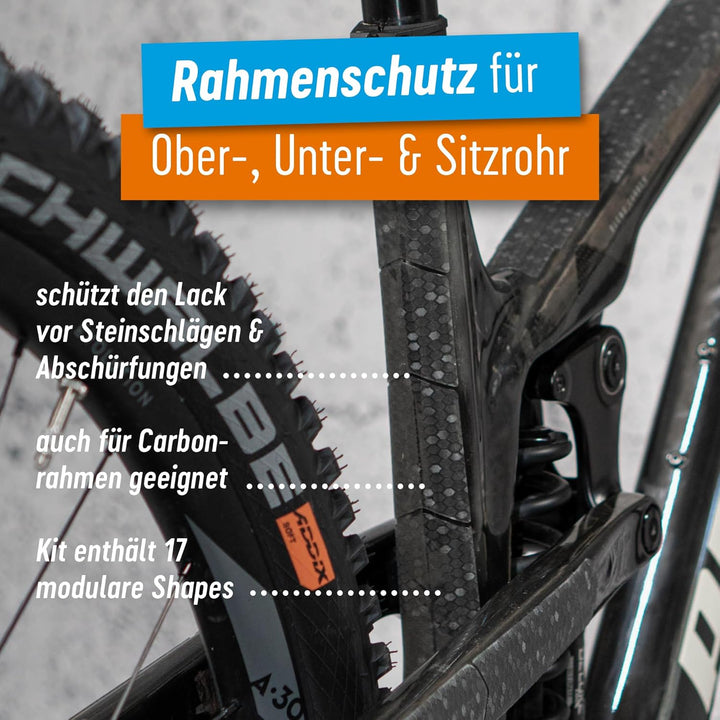 Riesel Design® Frame:Tape 3000 Fahrrad Rahmenschutz - Stylische Fahrrad Schutzfolie / 17 Selbstklebe