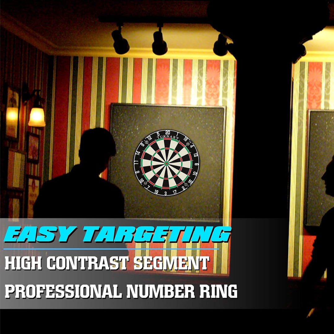 Dartscheibe Kork, 45CM Dart Scheibe, Dartscheibe Steeldart 6 Dartpfeile Metallspitze,Professionelle