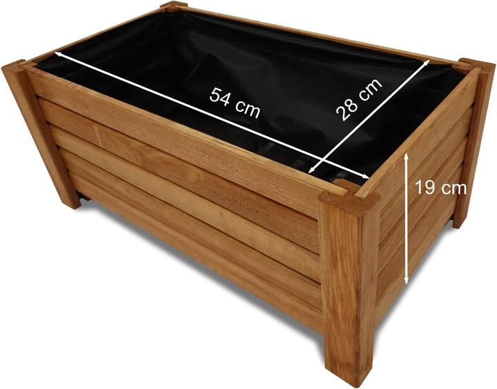 Ogrodzenia Wiklinowe Pflanzkübel Rechteckig 59 x 33 x25 cm - Holz Blumentopf - Hellbraun - Pflanzkas
