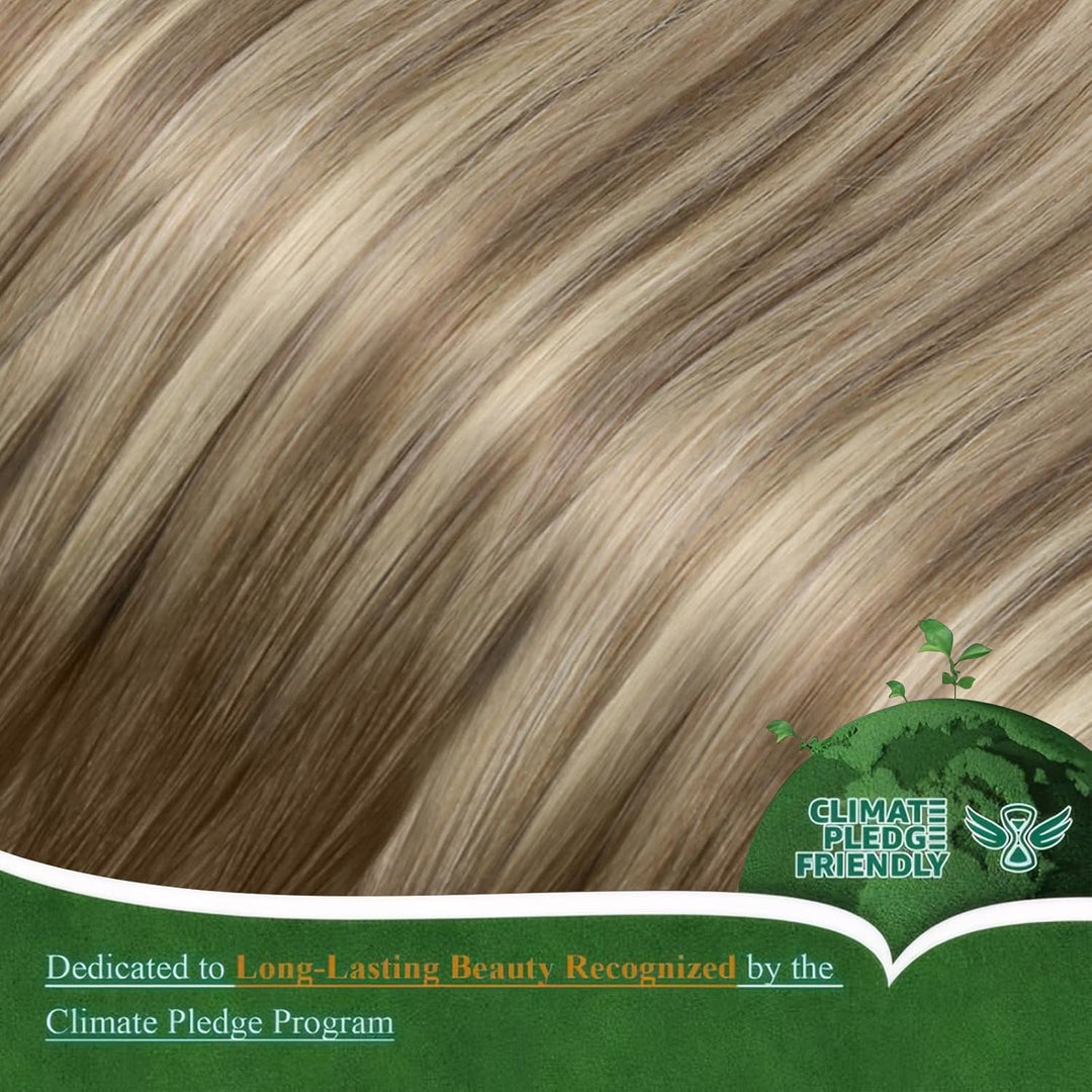 Easyouth Extensions mit Nanoring Echthaar 20 Zoll 50 Stück 50g Farbe Dunkelbraun tu Aschbraun Mix Mi