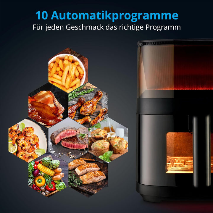 MEDION X10 XL Heissluftfritteuse (5 Liter Frittierkorb, innovative Wassersprühfunktion für krosse kn