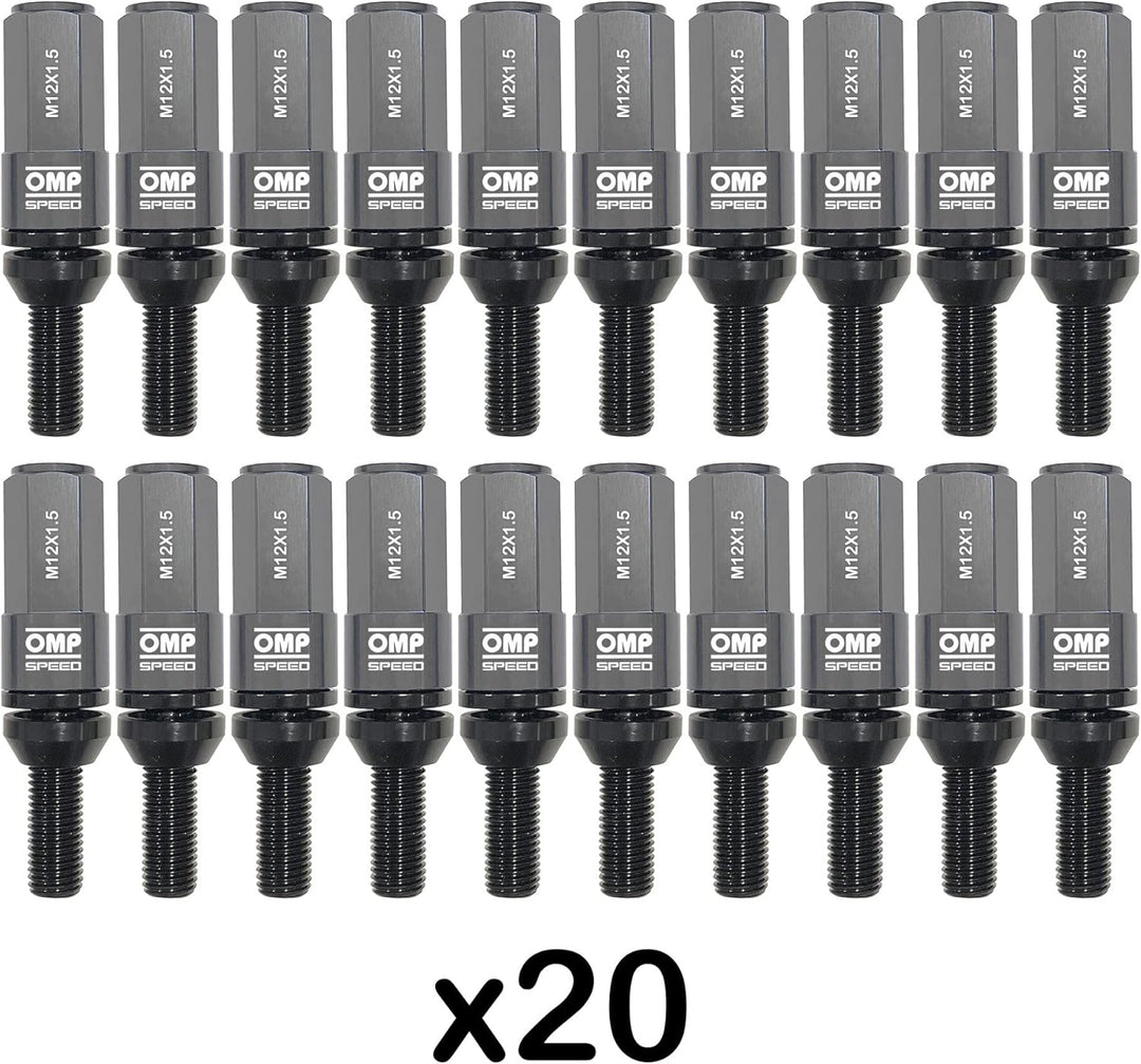 Omp Speed Schraubenset Performance mit Aluminiumschutz M12X1.5 Hex 17-19, L 28 mm, Aluminium 7075+DI