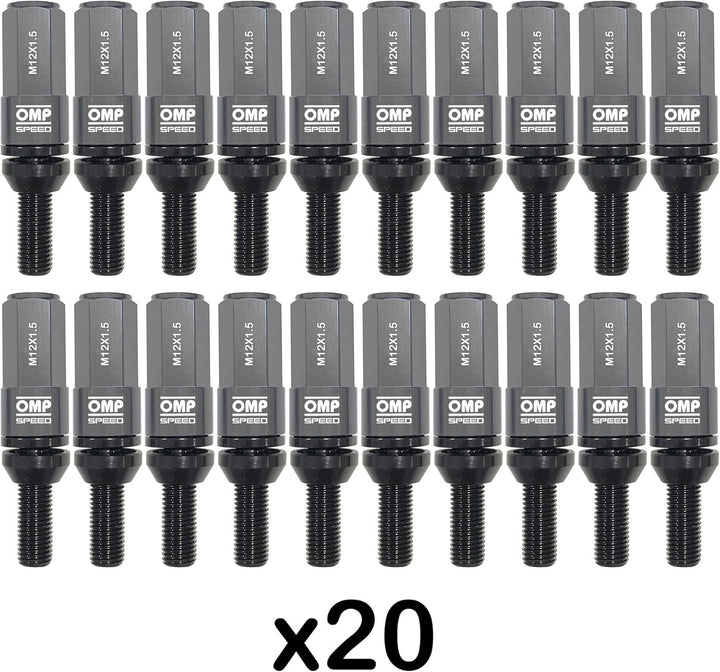 Omp Speed Schraubenset Performance mit Aluminiumschutz M12X1.5 Hex 17-19, L 28 mm, Aluminium 7075+DI