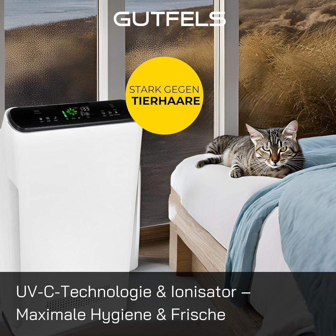 Luftreiniger für Wohnung Raucherzimmer, 7-Fach-Filtertechnologie, HEPA-13-Filter, inkl. Fernbedienun