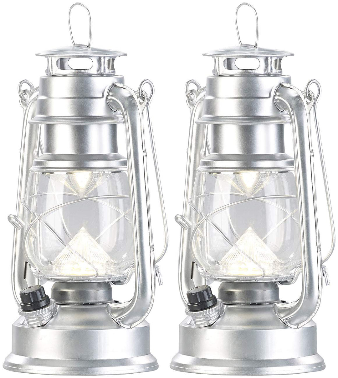Lunartec Campinglaterne: 2er-Set ultra helle LED-Sturmlampen, Akku, 200 lm, 3 Watt (Sturmlaterne Akk