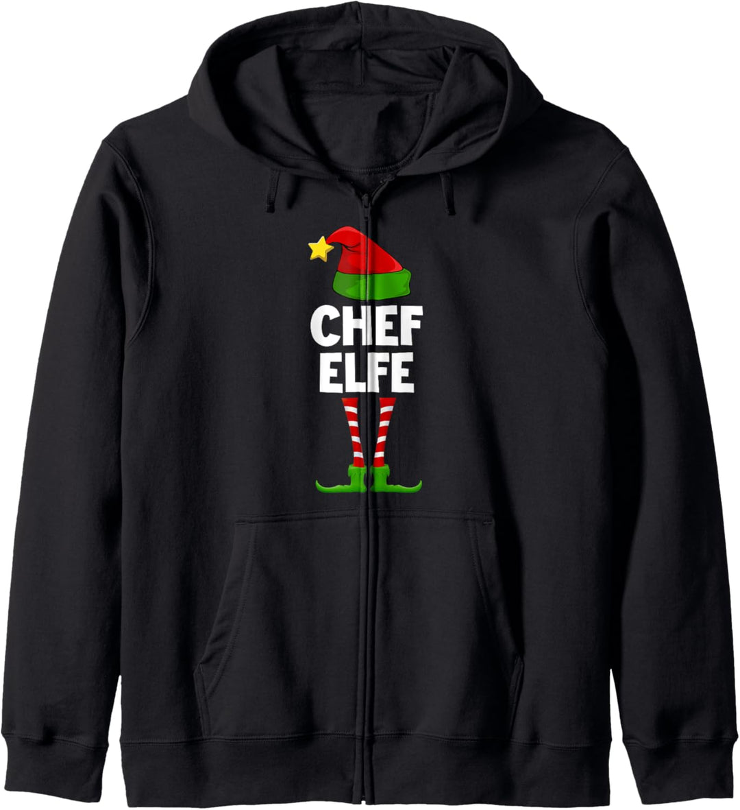 Chef Elfe Partnerlook Familien Elfen Outfit Xmas Weihnachts Kapuzenjacke