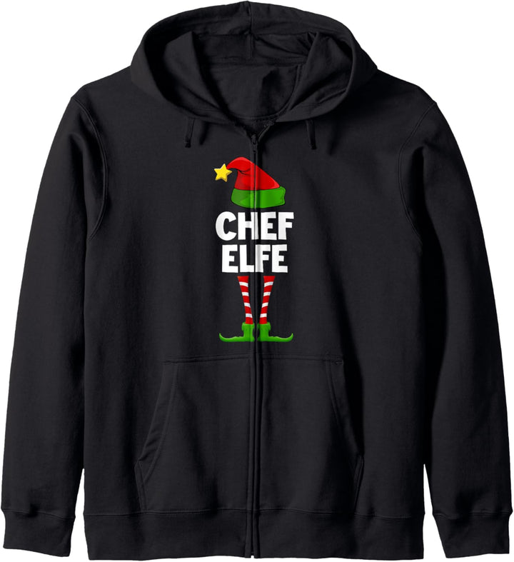 Chef Elfe Partnerlook Familien Elfen Outfit Xmas Weihnachts Kapuzenjacke