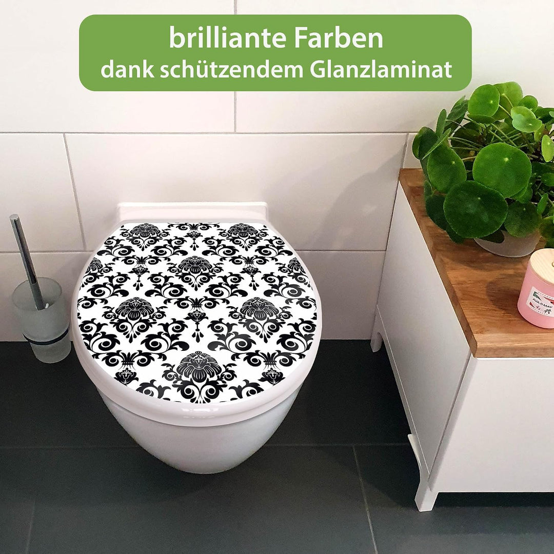 banjado Toilettendeckel mit Absenkautomatik 44,5x37cm - Soft Close Toilettensitz - WC Sitz mit Absen