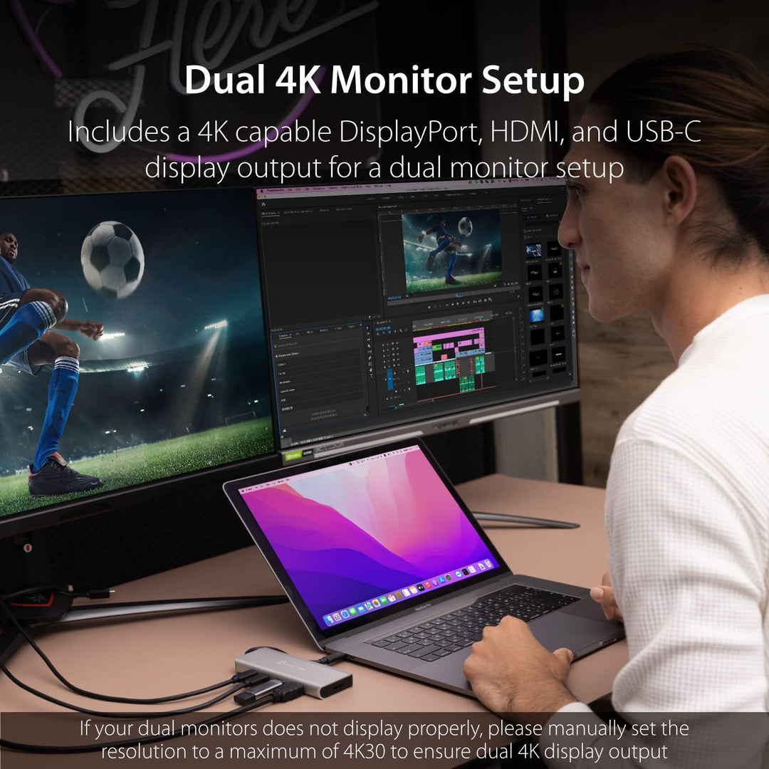 j5create USB4 Multi-Port Hub-5 in 1 USB4 Hub mit PD 85W/Dual 4K Display/DisplayPort 1.4/USB-A/USB-C