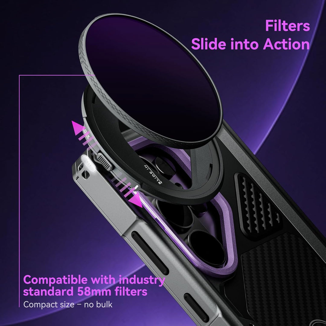 Tilta Khronos Galaxy S26 Ultra Hülle Space Gray, Kamerakäfig mit Quick-Release Snap-In, integrierten