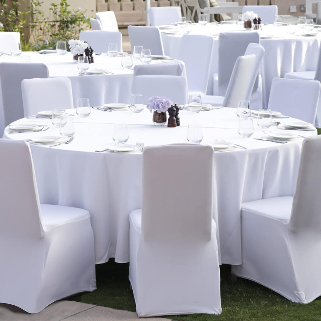 UISEBRT 100 Stück Universell Stuhlhussen Stretch Weiss Stuhlbezüge Moderne für Hochzeiten und Feiern