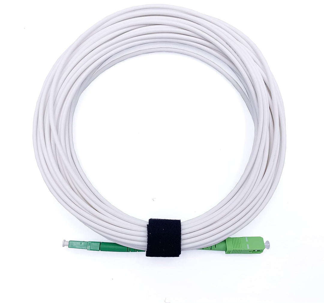 Elfcam® - 50m LWL Glasfaser-Kabel Simplex LC/APC zu SC/APC Stecker, 9/125μm OS2 Patchkabel LSZH, FTT