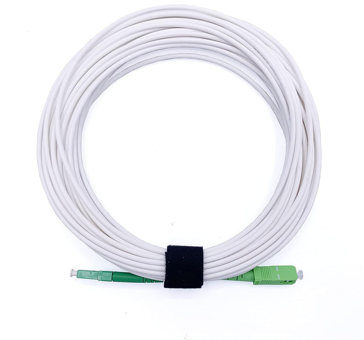 Elfcam® - 50m LWL Glasfaser-Kabel Simplex LC/APC zu SC/APC Stecker, 9/125μm OS2 Patchkabel LSZH, FTT