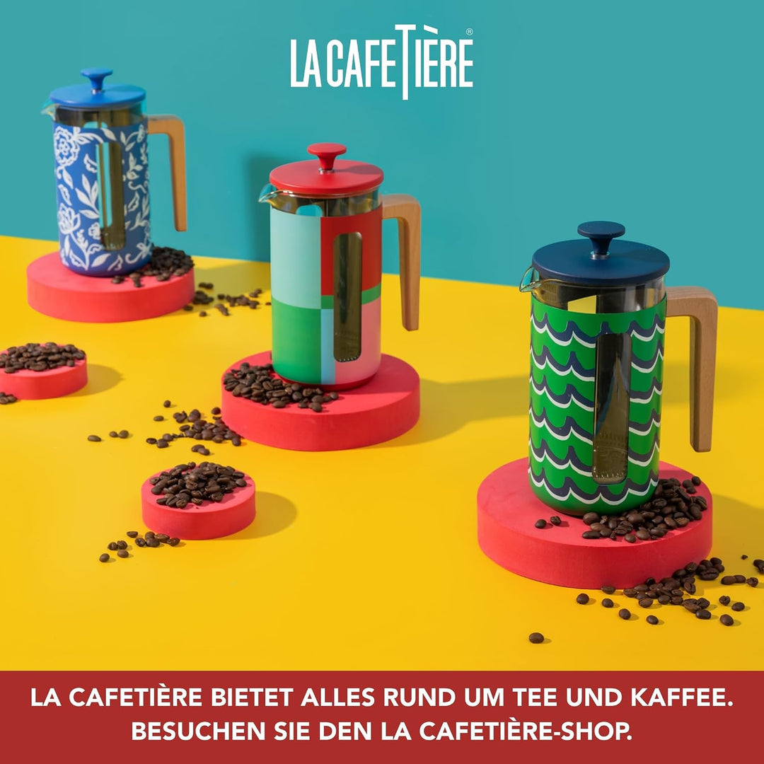 La Cafetière Pisa Kaffeebereiter für 8 Tassen, grosse Pressstempelkanne, geometrisches Design, 1 l,