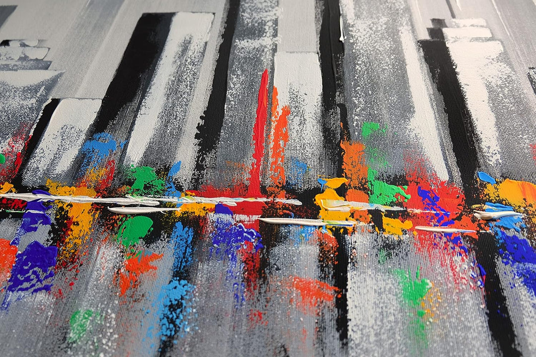 Monica Mirafiori I 100% HANDGEMALT I Gemälde Summer In The City 100x50cm | Gemälde Handgemalt | Acry