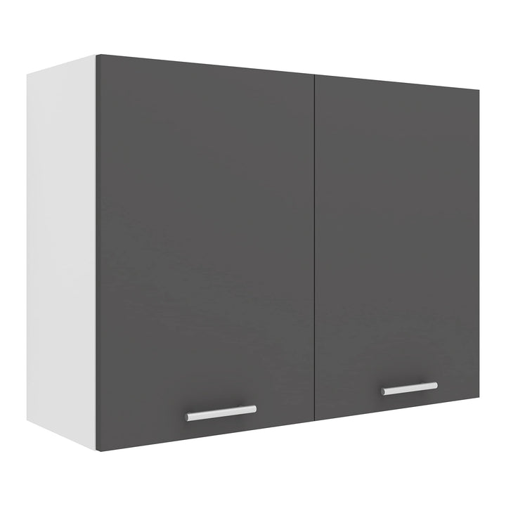VCM Küchenschrank Breite 80 cm Holztür Hängeschrank Küche Küchenmöbel Esilo Weiss/Anthrazit Weiss /