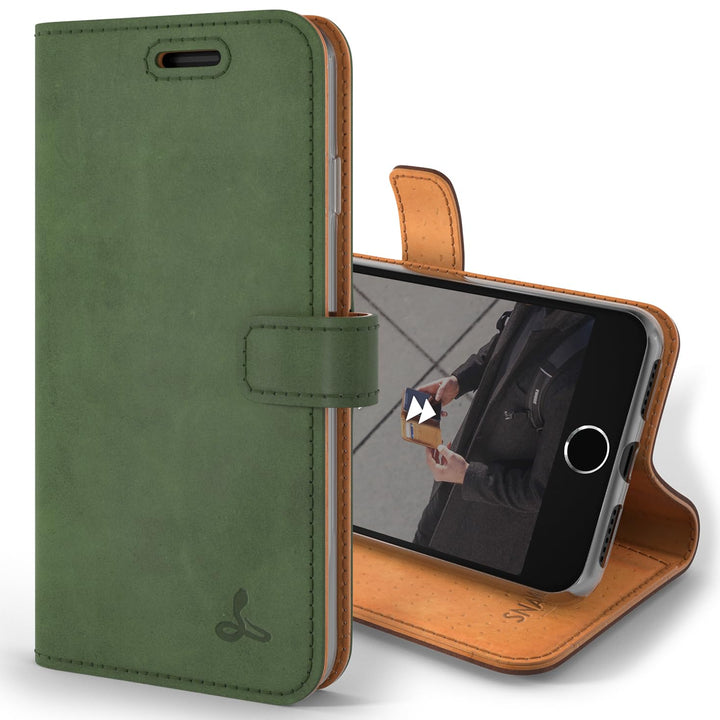 Snakehive iPhone SE 2022/2020 und iPhone 7/8 Hülle Leder | Stylische Handyhülle mit Kartenhalter & S