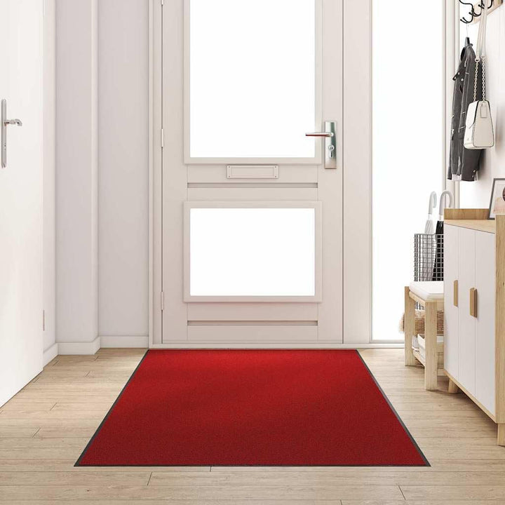 vidaXL Fussmatte Rot und Schwarz 120 x 250 cm 100% Polyamid, Hochwertige, rechteckige Fussmatte, rut