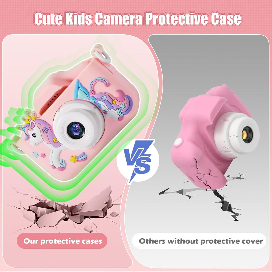 FIVAVA Kinderkamera, Kinder Kamera 1080P Digitalkamera Kinder mit 32GB Karte,Kinderspielzeug ab 3 Ja