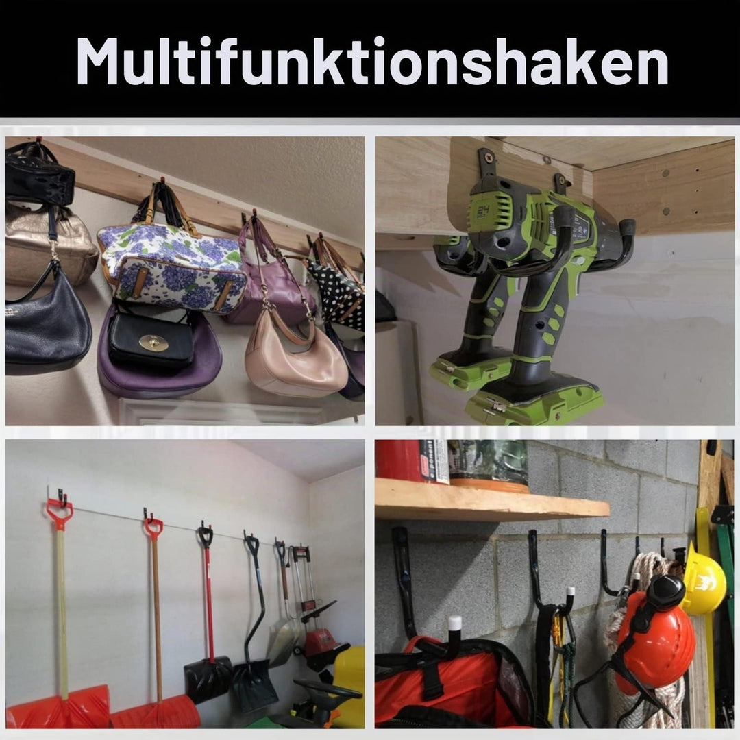 PiPaFox 10 Stück Garage Aufbewahrungshaken, Organizer Utility Haken, Wandmontage System Kleiderbügel