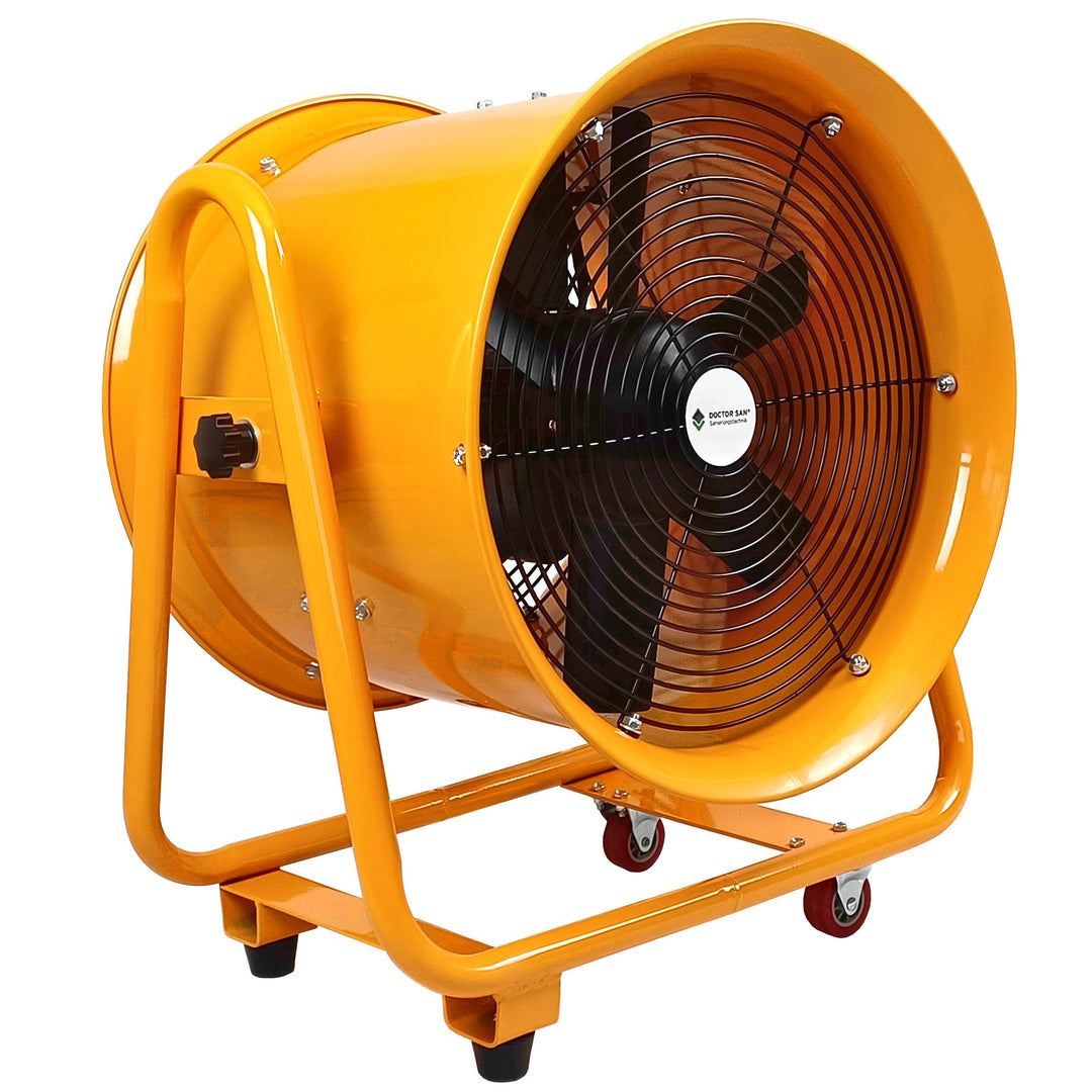 Doctor San - Sanierungstechnik Robuster Hallenventilator aus Metall rund Rohrventilator Baugebläse Ø